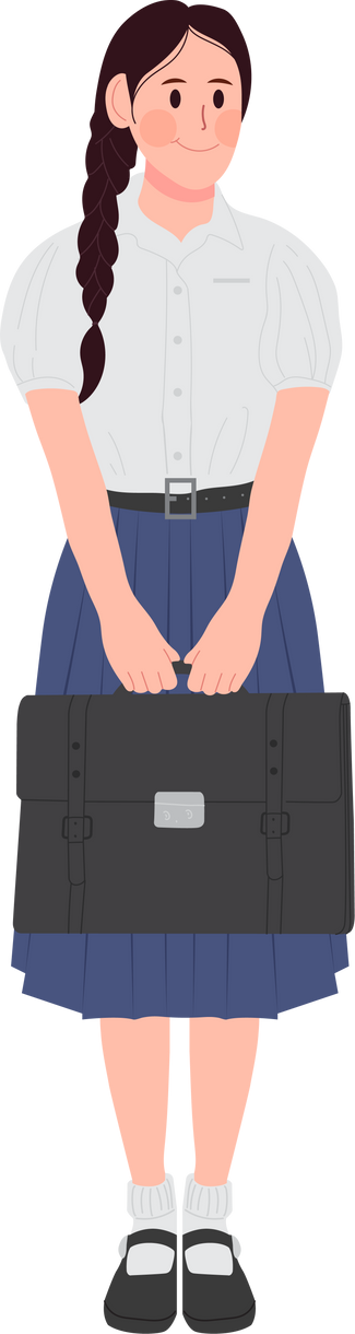 female student carrying a bag