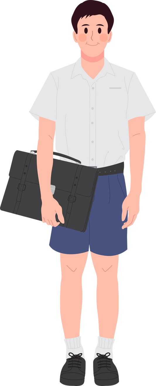 male student carrying a bag